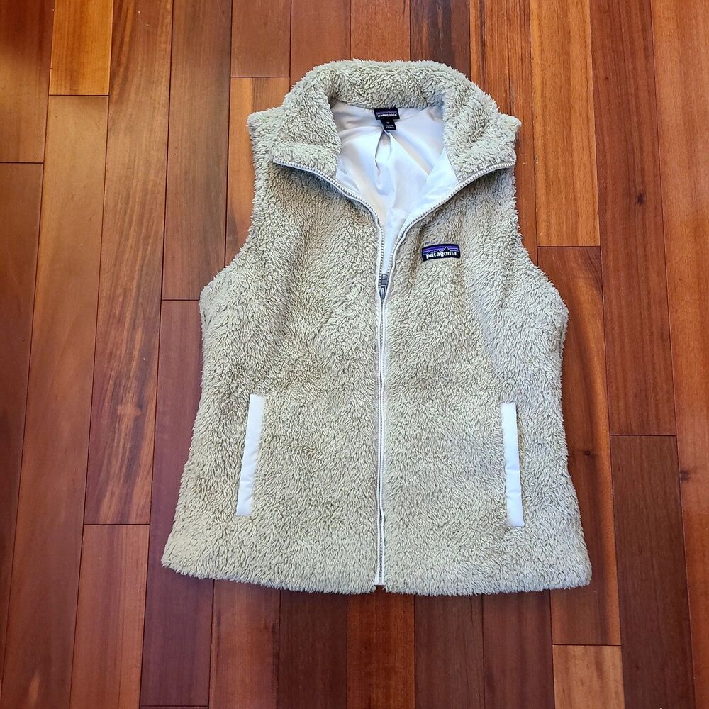 Patagonia Women's Medium Beige Zip Vest Fleece Sleeveless Gorpcore Outdoor Work